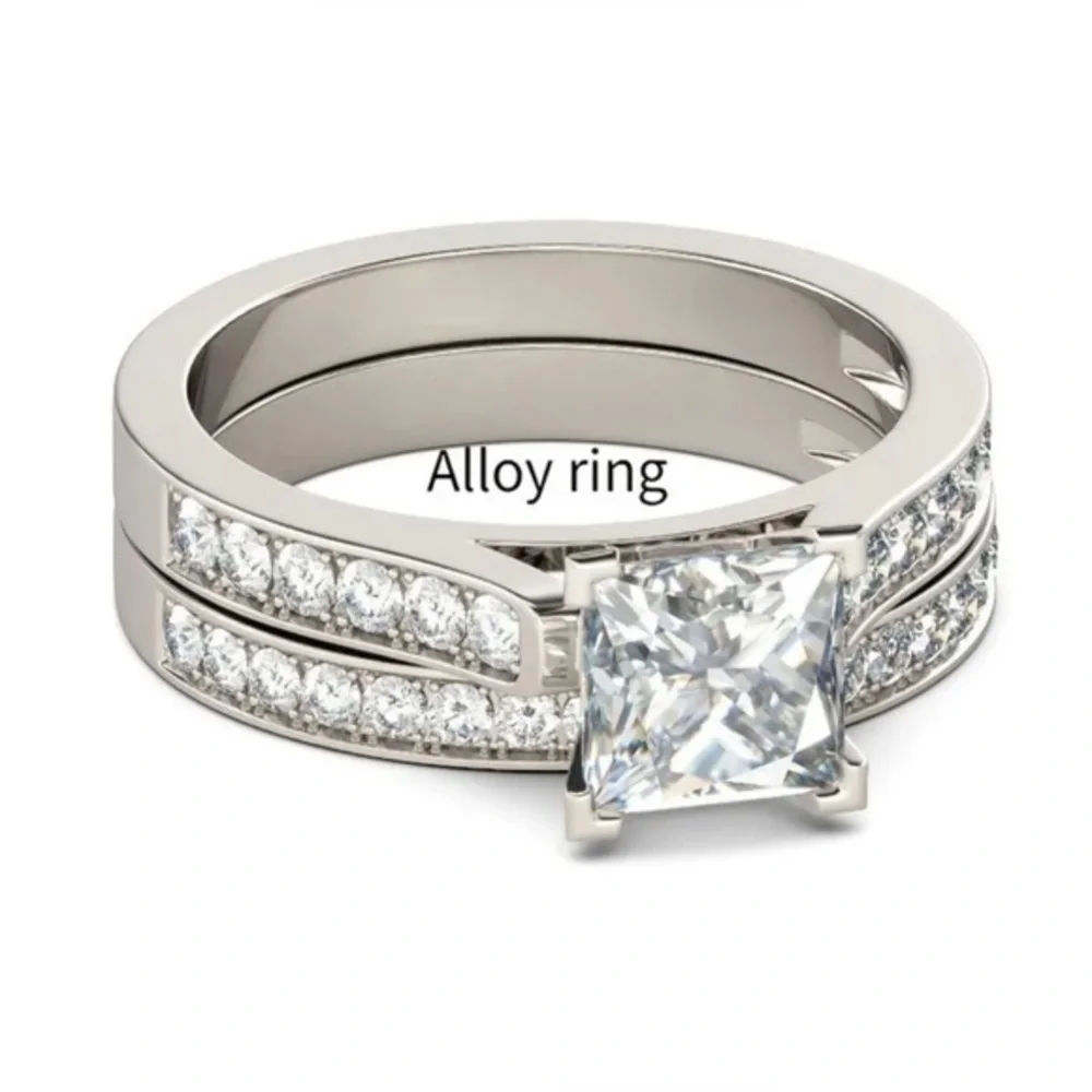 New silver 2pc Wedding Stainless Steel Ring